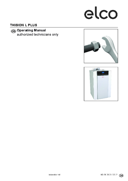 ELCO Thision L Plus - Installation Manual