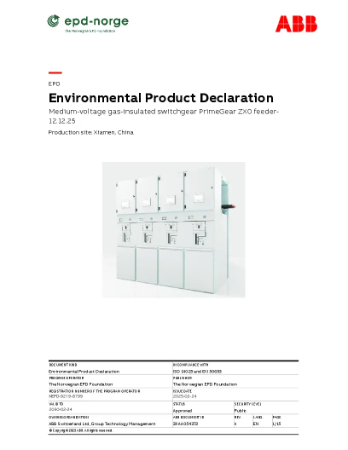 NEPD-9219-8799 Medium-voltage gas-insulated switchgear PrimeGear ZX0 ...