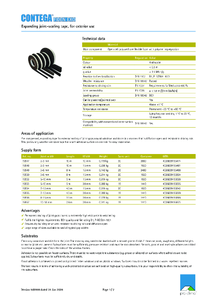 Contega Fiden Exo Technical Datasheet