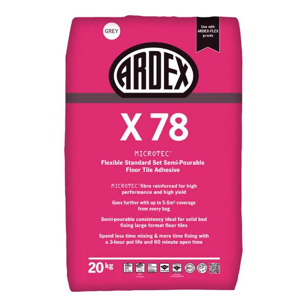 ARDEX X 78 MICROTEC Flexible Standard Set Semi-Pourable Floor Tile Adhesive