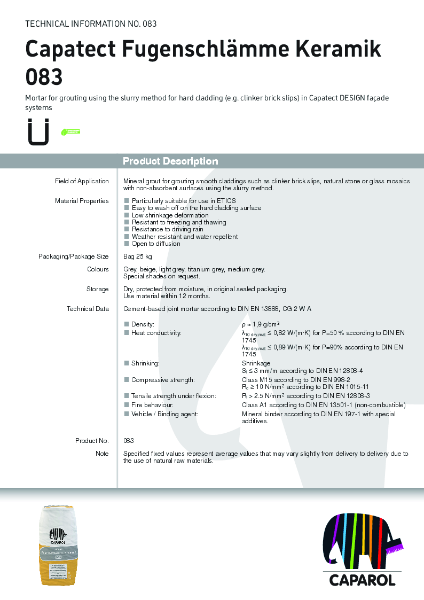 Capatect Fugenschlämme Keramik 083