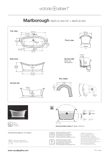 Marlborough Freestanding Bath - PDS