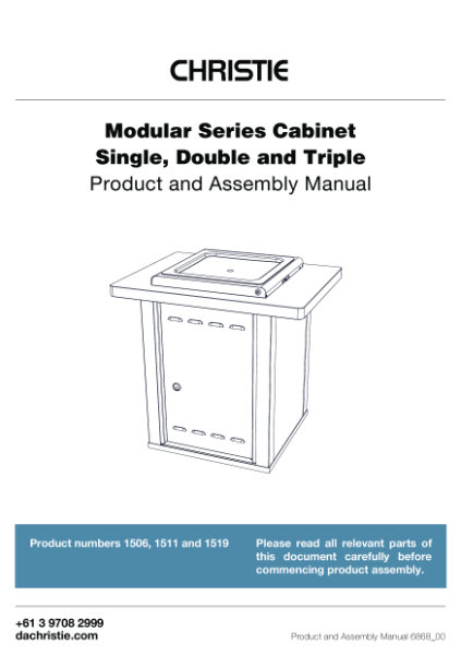 Christie Barbeque - Cabinet Product and Assembly Manual