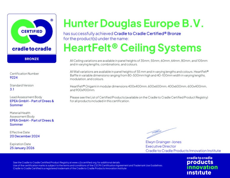 HeartFelt - Cradle to Cradle Certified Bronze 