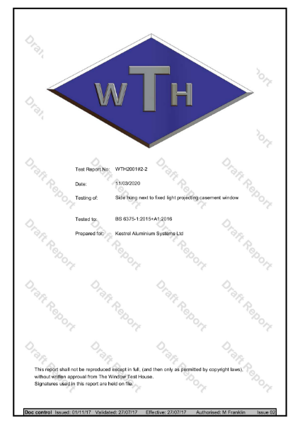 Weather Test Window 70mm