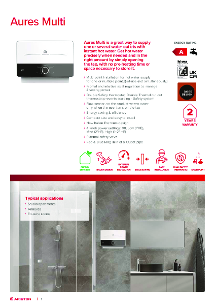 ARISTON Aures Multi - Data Sheet