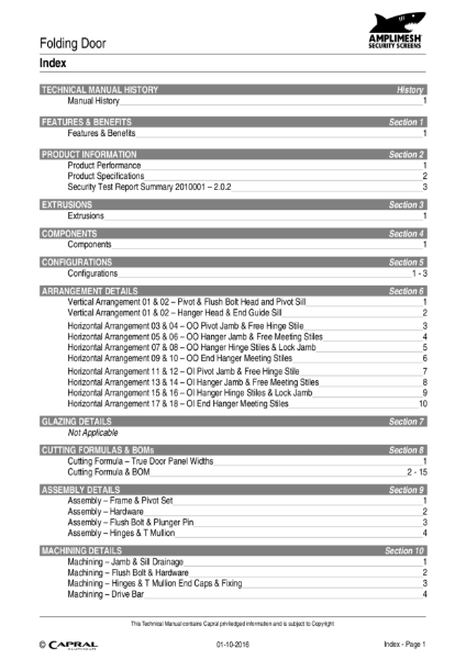 Amplimesh Folding Door Technical Manual 2017_07_01