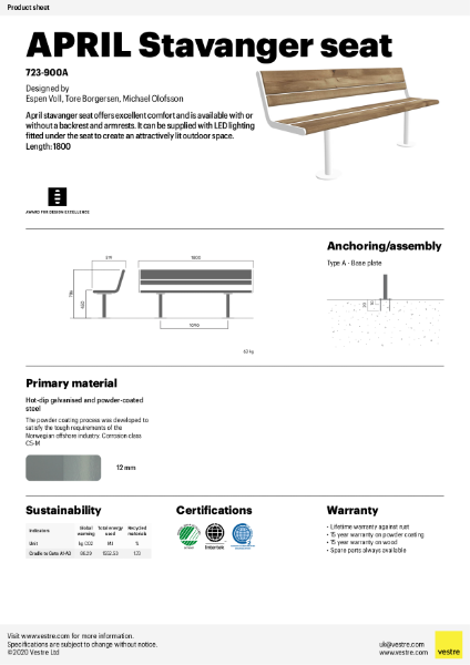 APRIL Stavanger Seat - 723-900A