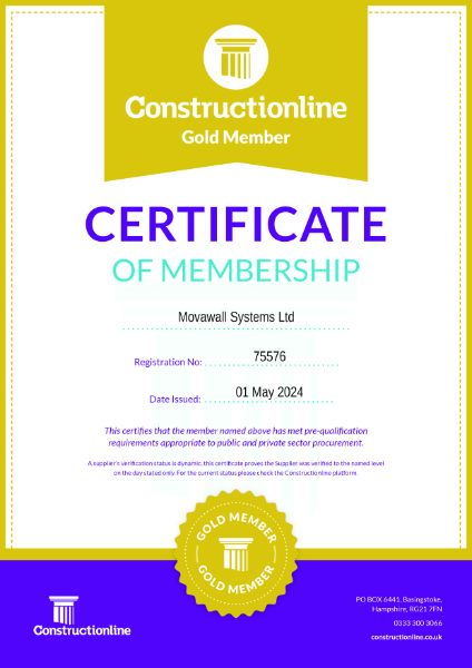 Movawall Systems Ltd - Constructionline Gold