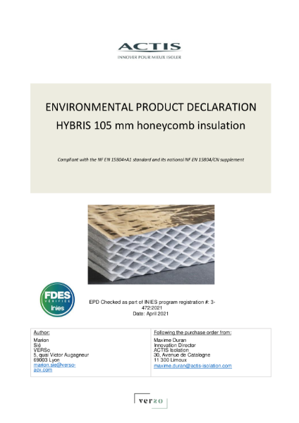 ENVIRONMENTAL PRODUCT DECLARATION_ Hybris 105mm