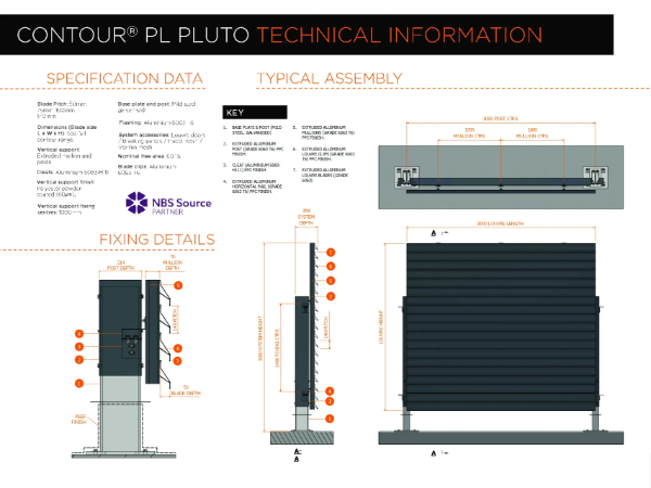 Contour PL Free Standing Louvre Datasheets