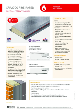 XFR2000 FIRE RATED 100–170 mm FIRE CAVITY BARRIER