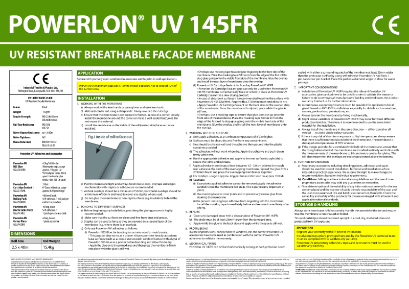 Powerlon® UV Façade 145 FR Inst R3-1