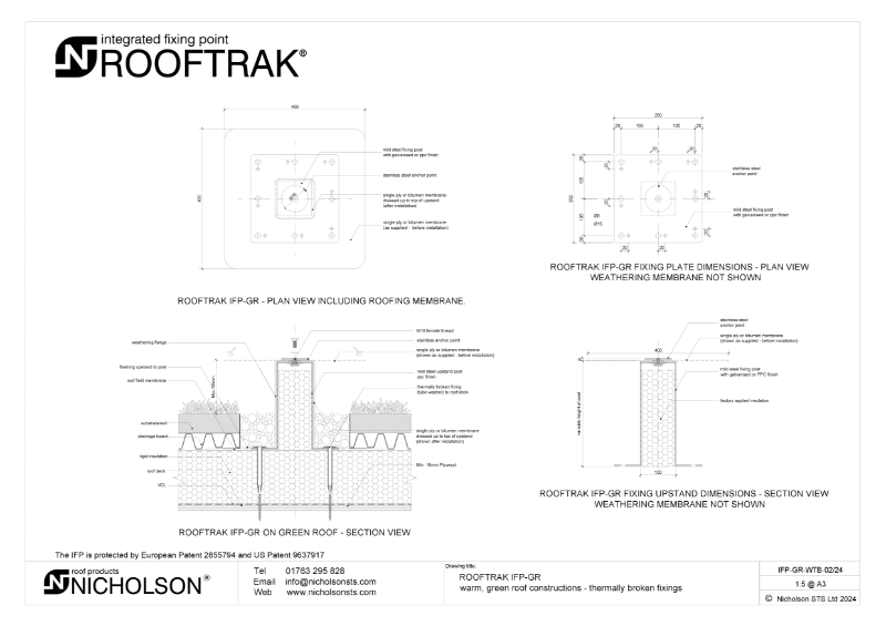 ROOFTRAK IFP-GR Green Roof Technical Data Sheet