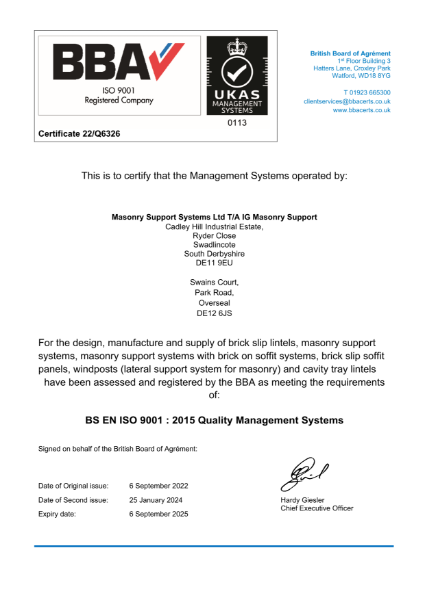 BBA ISO 9001:2015 Quality Management Systems -  January 2024