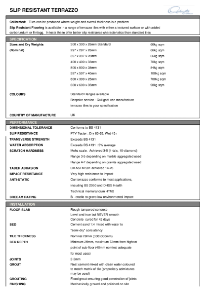 SLIP RESISTANT RANGE TILES JAN 2021