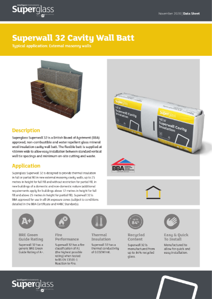 Superglass Superwall Cavity Wall Insulation