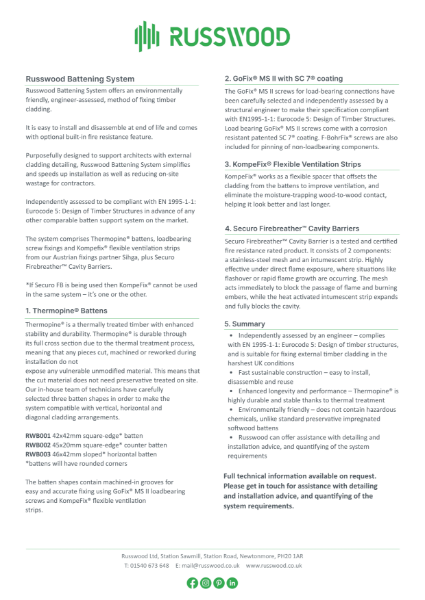 Russwood Battening System Factsheet