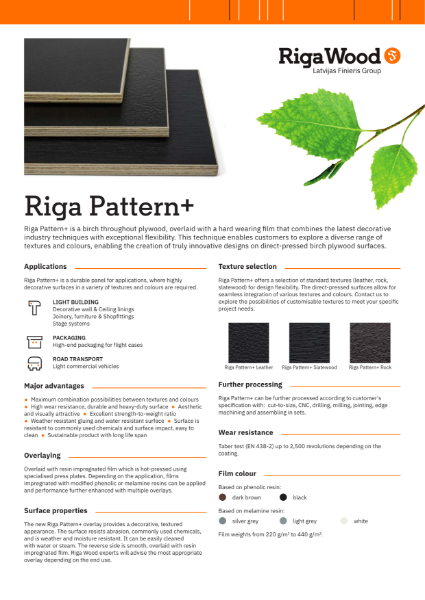 Riga Pattern+ - Datasheet - Riga Wood