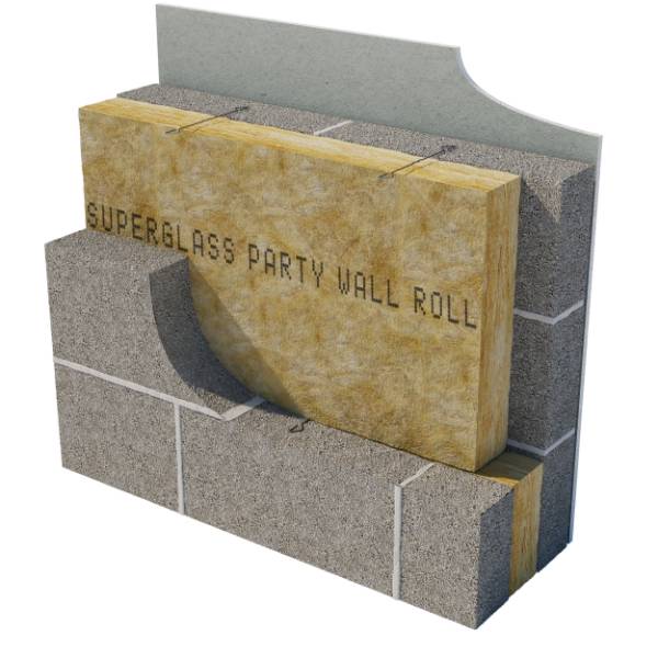 Superglass Party Wall Roll - Masonry party/separating wall insulation