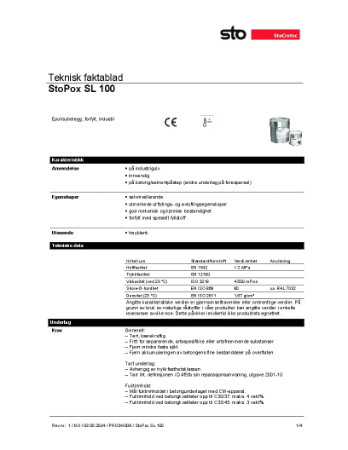 StoPox SL 100 Teknisdatablad
