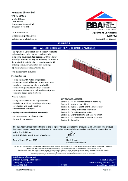 BBA Agrément Certificate