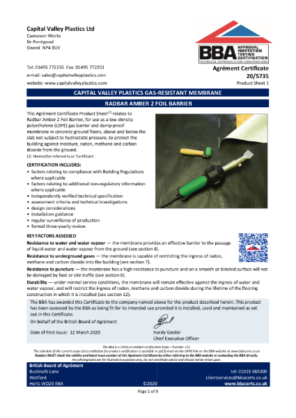 Radbar Amber 2 Foil Gas Membrane BBA 