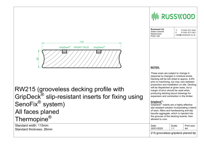 215 - Thermopine Gripdeck decking profile