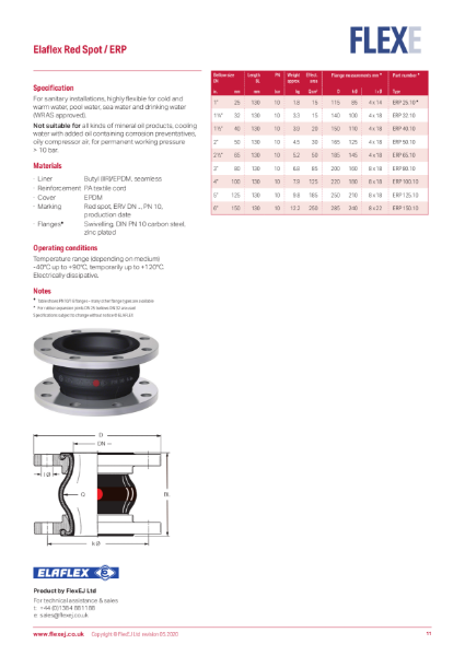 Product Data Sheet - Elaflex Red Spot / ERP