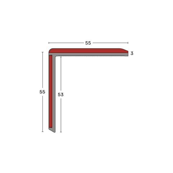 Q-Range Duo Stair Nosings / Stair Edging  55 x 55 mm - Stair nosing