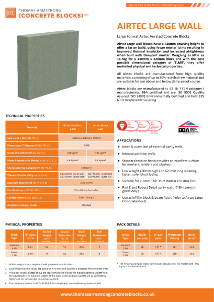 Airtec Large Format Wall Block Datasheet