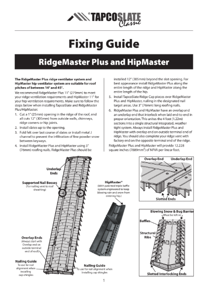 RidgeMaster Plus & HipMaster Fixing Guide