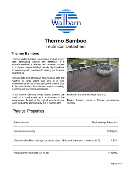 Datasheet - Thermo Bamboo Decking
