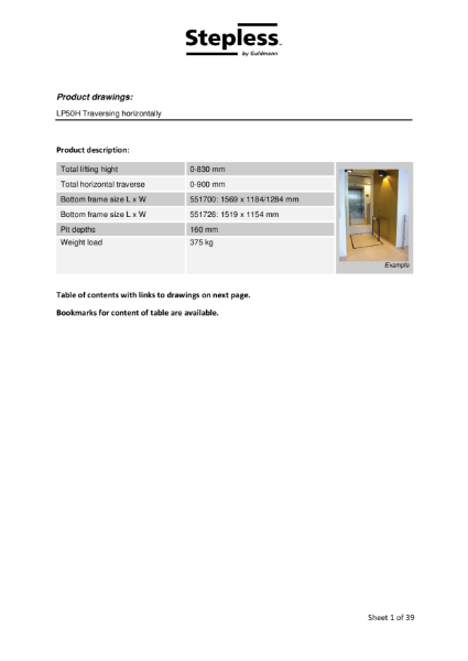 Stepless LP50H Product Drawings