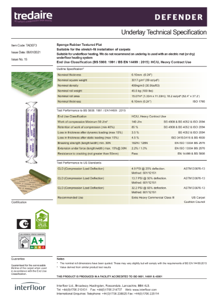 Defender Specification