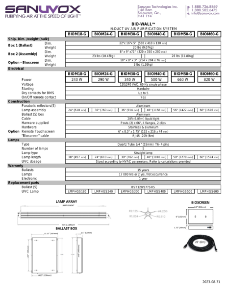 SpecSheet for BioWall (EN)