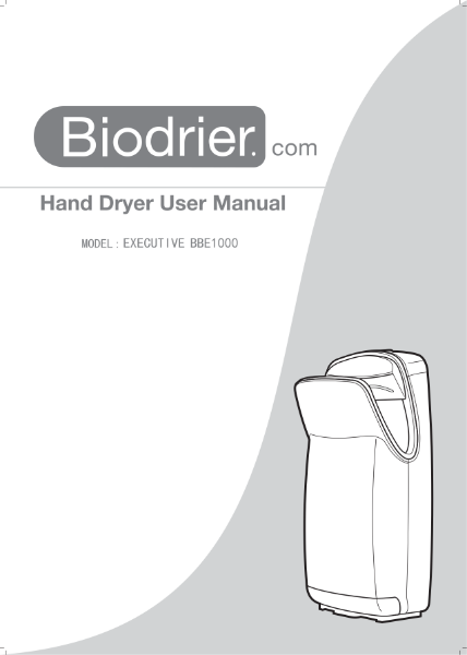 Biodrier Executive (HD-BE1000) User Manual