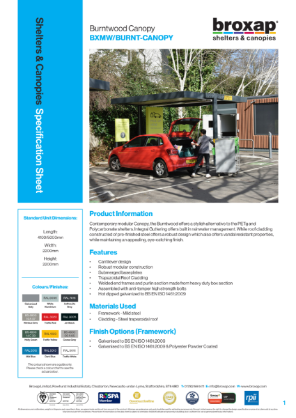 Burntwood Canopy Specification Sheet