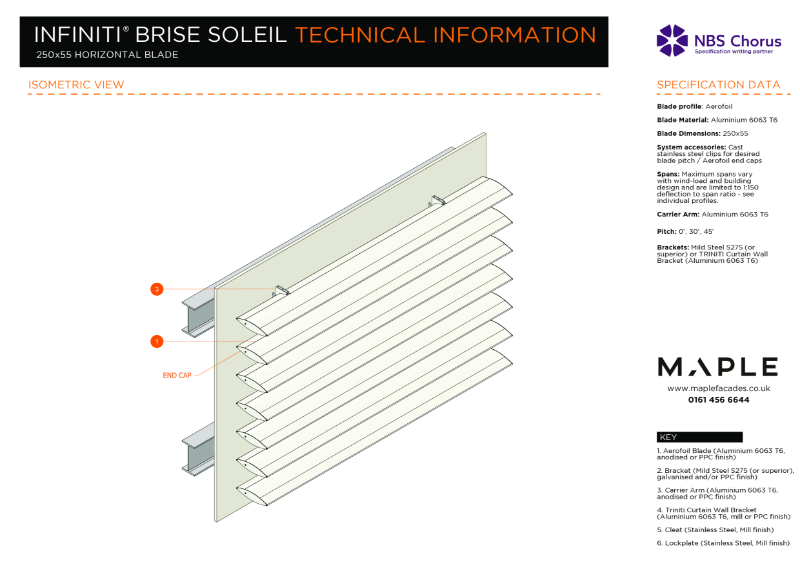 Maple Facades_Infiniti®_Brise Soleil_250x55_Aero_H_Datasheet_2024