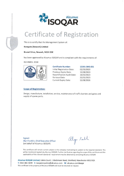 QA Certificate