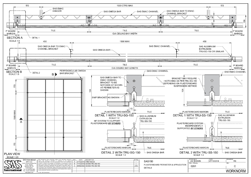 SAS150 - Plasterboard Perimeter & Application Details
