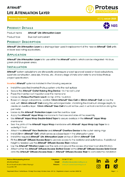 Product Data Sheet - Attenu8® Lite Attenuation Layer