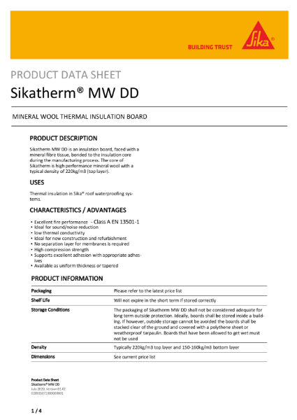 Sikatherm® MW DD Insulation