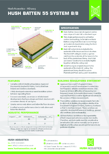 Hush System Batten 55 B/B HD1015