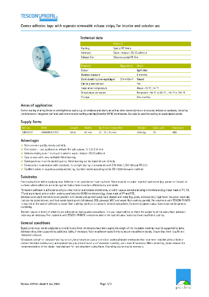 Tescon Profil Technical Datasheet