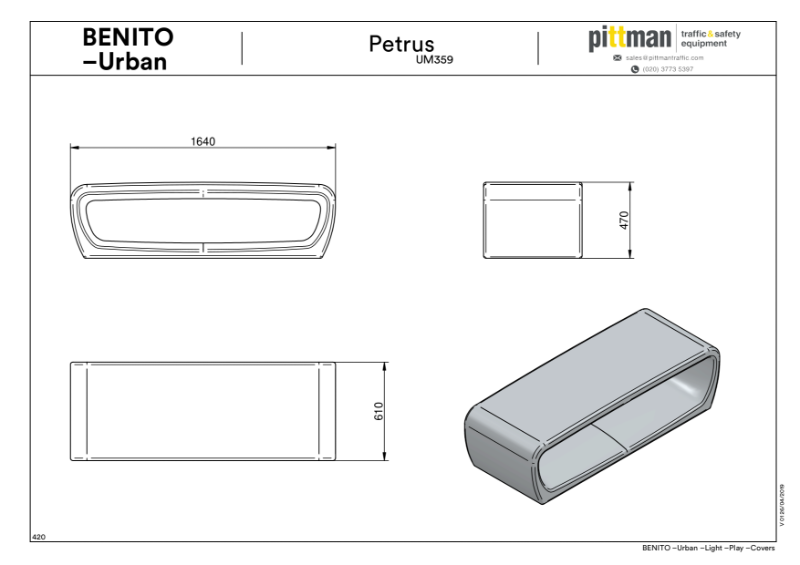 Benito Petrus Concrete Bench - Drawings