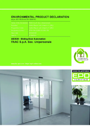 AS3020 - Sliding Door Automation Environmental Product Declaration