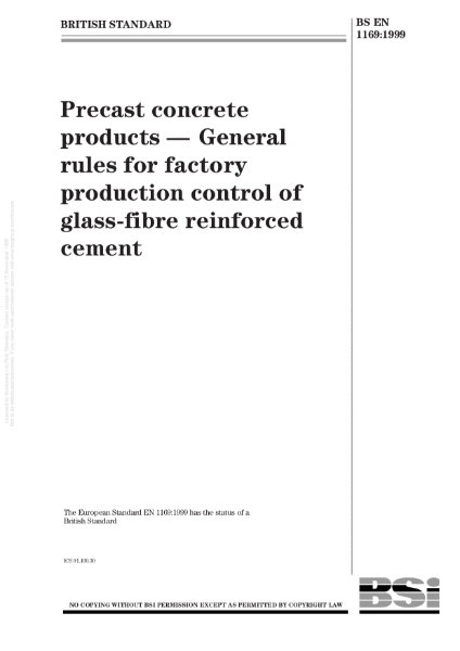 GRC/GFRC Facades – BS EN 1169:1999 Precast concrete products - General rules for factory production control of glass-fibre reinforced cement (GRC)