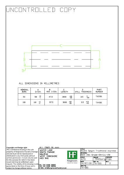 TX Pipe Drawing