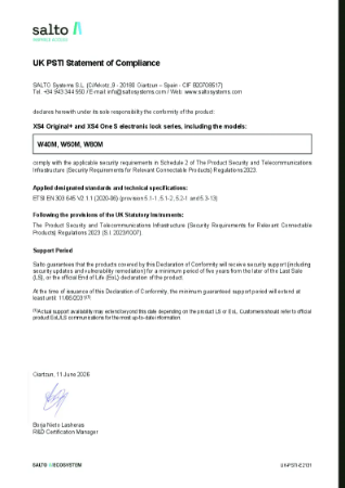 UK PSTI - Statement of Compliance
